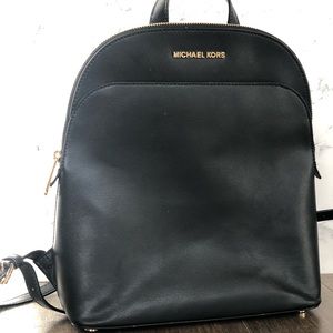 Black leather backpack